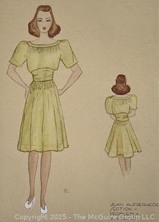 Unframed Fashion Sketch by Jean Aufderheide