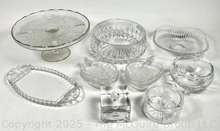 Collection of Clear Glassware Servingware 