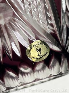 Crystal Glassware Including Red Cut to Clear Vase