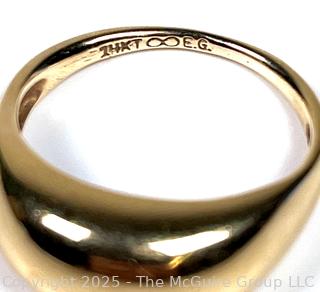 14KT Yellow Gold EG Dome Ring