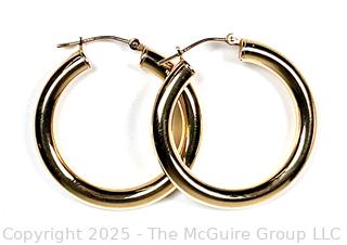 Pair of Gold Plated Hoop Earrings