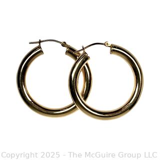 Pair of Gold Plated Hoop Earrings