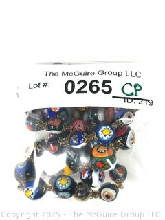 Venetian Murano Millefiori Art Glass Bead Necklace