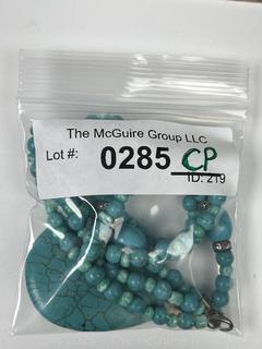 Beaded Necklace with Center Pendant