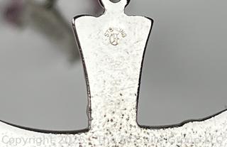 Sterling Silver and Pink Cut Glass Rosary Beads