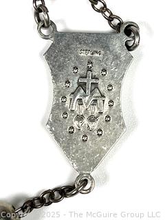 Sterling Silver and Pink Cut Glass Rosary Beads