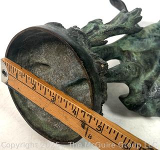 Nymph Sculpture in Bronze with Green Patina