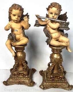 Pair of Cherubs on Pedestals 