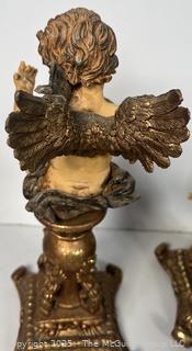 Pair of Cherubs on Pedestals 