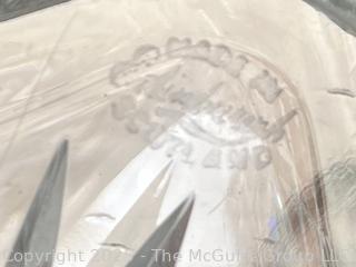 Cut Crystal Glass Liquor Decanter Made in Edinburgh Scotland with Sherry Liquor Tag.