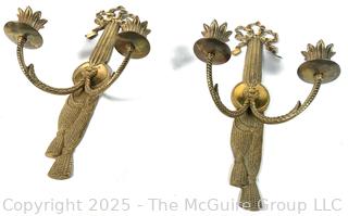 Pair of  Bow and Tassel Wall Sconces 