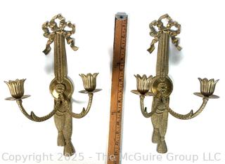 Pair of  Bow and Tassel Wall Sconces 