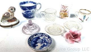 Decorative Items Including Limoges Owl Trinket Box