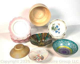 Collection of Porcelain Plates and Serving Bowls
