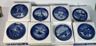 Eight (8) Royal Copenhagen Christmas Wall Plates