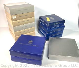 Thirteen (13) Royal Copenhagen Christmas Wall Plates in Boxes