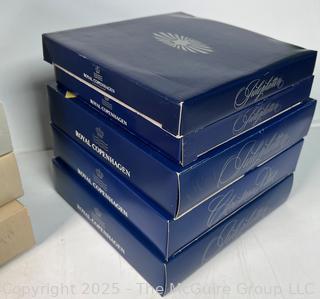 Thirteen (13) Royal Copenhagen Christmas Wall Plates in Boxes