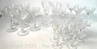 Twenty Six (26) Piece Collection of Etched Crystal Glassware