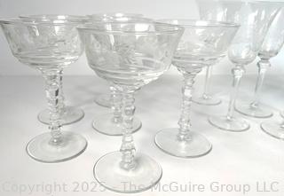 Twenty Six (26) Piece Collection of Etched Crystal Glassware