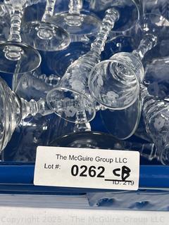 Twenty Six (26) Piece Collection of Etched Crystal Glassware