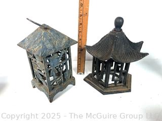 Two (2) Cast Iron Chinese Garden Lanterns