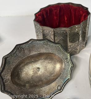 Serving Items Including Bolesławiec Polish Pottery 