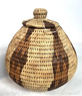 McCoy Pitcher, Nicaragua Carved Vase and Hand Woven Baskets
