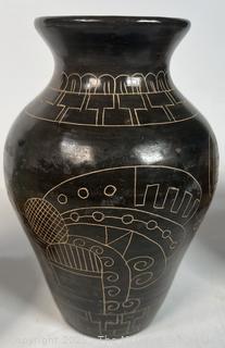 McCoy Pitcher, Nicaragua Carved Vase and Hand Woven Baskets
