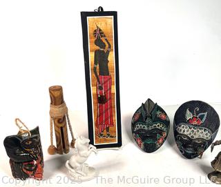 African Tribal Items Including Masks