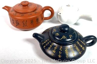 Three (3) Yixing Clay Tea Pots