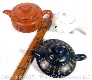 Three (3) Yixing Clay Tea Pots