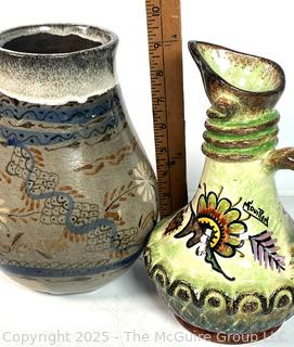 Two (2) Pieces of Hand-Painted Pottery 