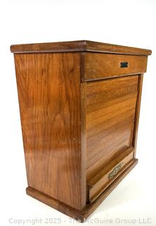 Oak Poole Bros Railway Ticket Cabinet Dispenser with Tambour Door