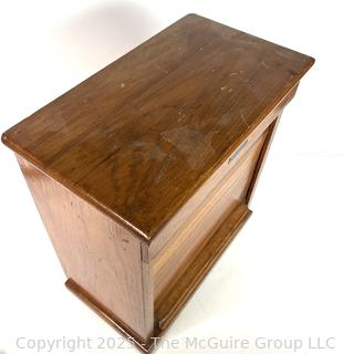 Oak Poole Bros Railway Ticket Cabinet Dispenser with Tambour Door