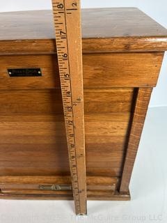 Oak Poole Bros Railway Ticket Cabinet Dispenser with Tambour Door