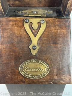 Wooden Liverpool Candle Company Box with Slanted Lid