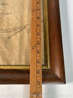 Framed Under Glass Print of Tall Ship Diagram 
