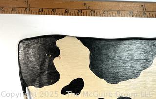 Wood Painted Cow Wall Sign Measures 9 x 10"