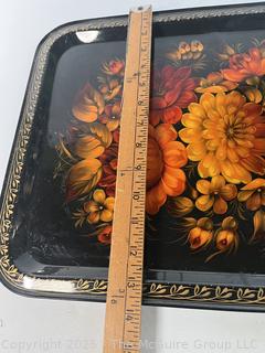 Zhostovo Hand Painted Russian Tole Metal Tray