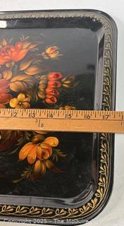 Zhostovo Hand Painted Russian Tole Metal Tray