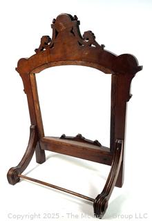 Victorian Mahogany Fire Screen with Two (2) Needlework Panels