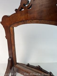 Victorian Mahogany Fire Screen with Two (2) Needlework Panels