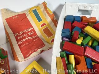 Vintage Pre-School Toys Including Wood Blocks
