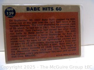Sports Trading Cards Including Babe Ruth 60th Homer, etc.