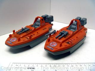 Two (2) GI Joe Devilfish Boat Vehicle ARAH 1986 Incomplete