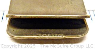 Native American Money Clip Signed by Artist Rick Werito, a Diné Silver Jeweler from the Navajo Nation