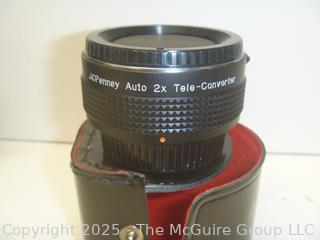 Canon AE-1 35mm Film Camera Setup, Auto Winder, Extra Lens, Leather Case and Accessories