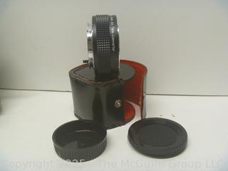 Canon AE-1 35mm Film Camera Setup, Auto Winder, Extra Lens, Leather Case and Accessories