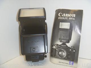 Canon AE-1 35mm Film Camera Setup, Auto Winder, Extra Lens, Leather Case and Accessories