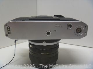 Canon AE-1 35mm Film Camera Setup, Auto Winder, Extra Lens, Leather Case and Accessories